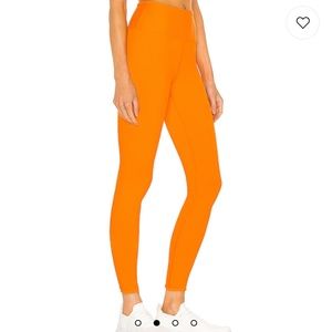 Year of Ours Ribbed High Waist Legging in Orange